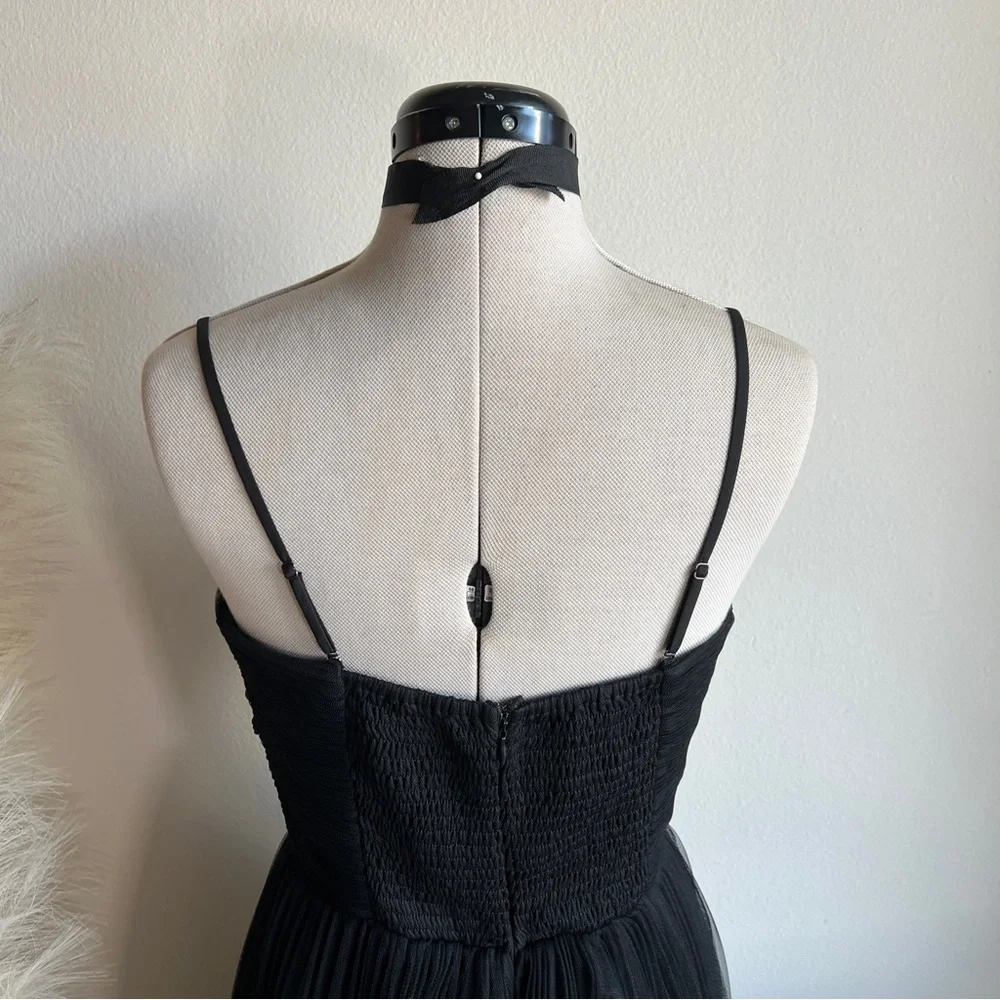 NWT Lucy Paris Black Tulle Maxi Dress Gown - Picture 5 of 12